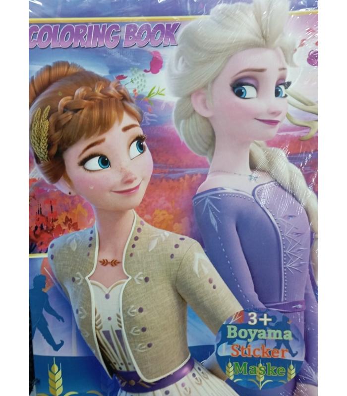 Frozen 2 Boyama Kitabı Sticker Maske 3 ü 1 Arada 16 Sayfa